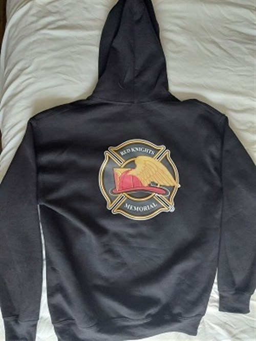 Red Knights Memorial Foundation Long sleeve pullover hoodie vinyl heat transfer